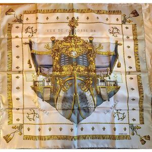 HERMÈS La Rèale-Vue du Carrosse de la Galère Silk Scarf